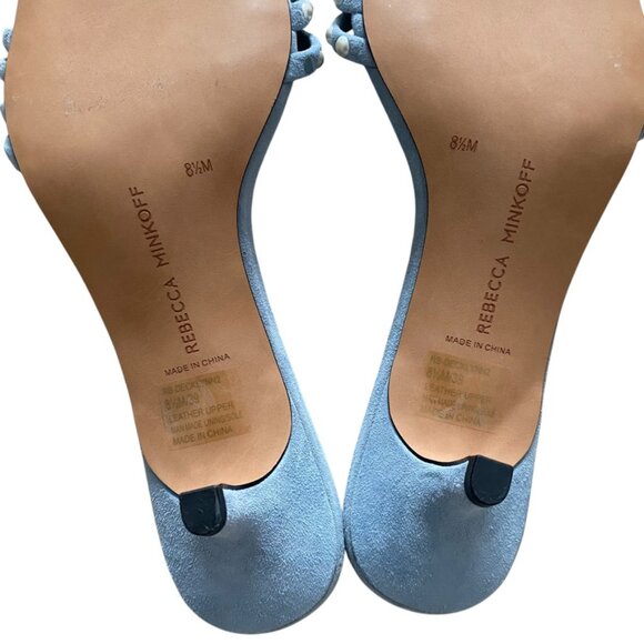 NWOT REBECCA MINKOFF Decklynn Embellished Kitten-heel Mules In Blue 8.5 - Picture 5 of 9